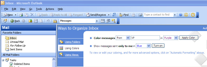 Format and Color Code Your E-Mail